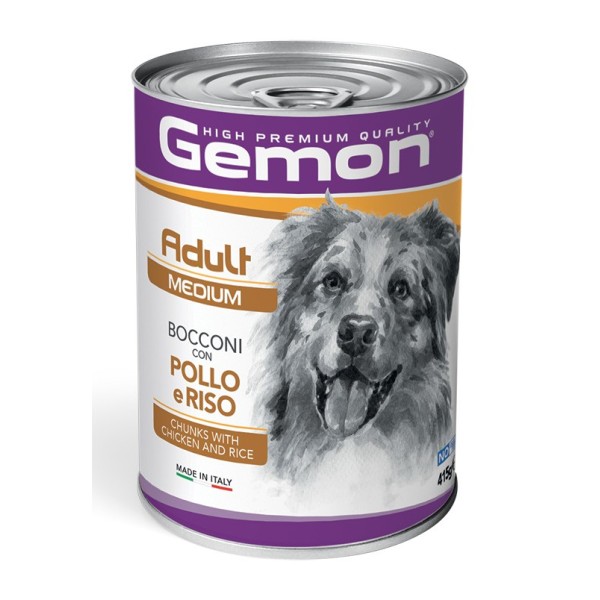 GEMON CANE MEDIUM ADULT BOCCONCINI CON POLLO E RISO GR 415